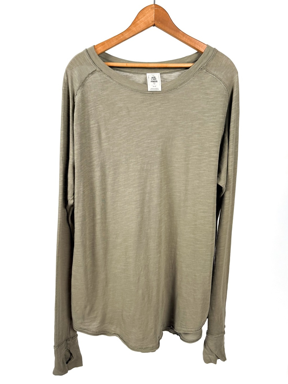 We The Free Olive Green Long Sleeve Tee